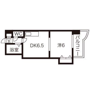 ローヤルハイツ月寒東5(1DK/4階)の間取り写真