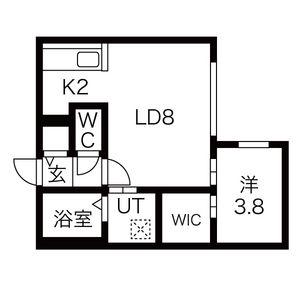 HILLS SAPPORO Ⅱ(1LDK/1階)の間取り写真