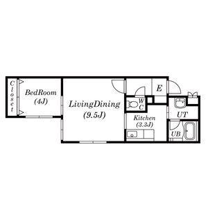 ALIVIO(1LDK/1階)の間取り写真
