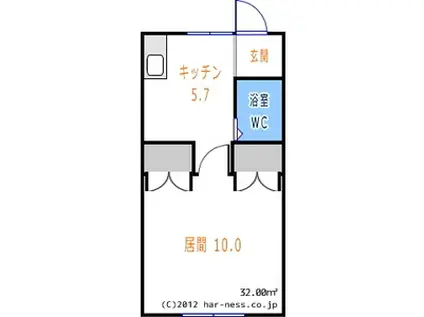 サンライズ南幌(1K/2階)の間取り写真