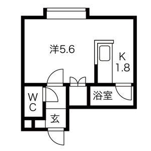 フォレストヒルズ東札幌(1K/3階)の間取り写真