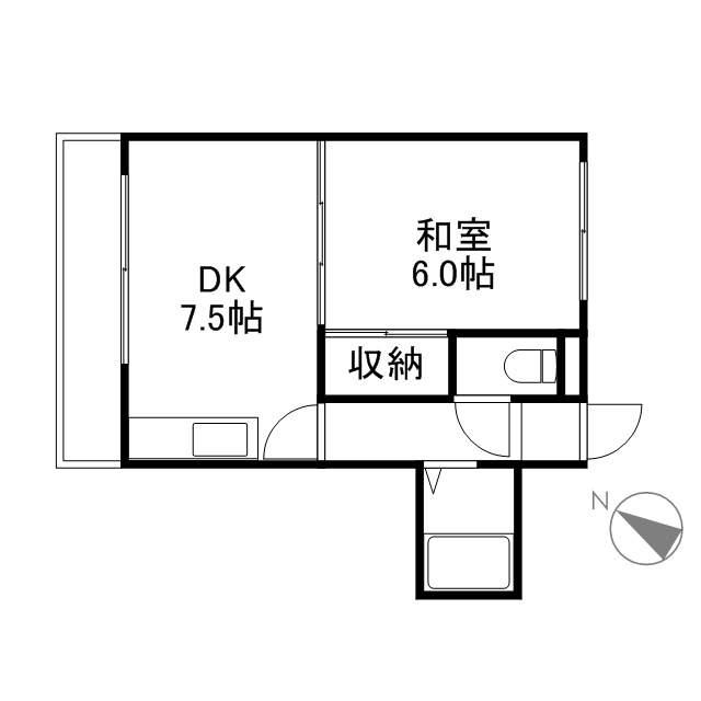 レインボーKAZU(1LDK/3階)の間取り写真