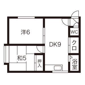 レジデンス平岡(2LDK/1階)の間取り写真