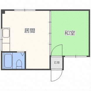 ハイツひばり A・B(1DK/2階)の間取り写真