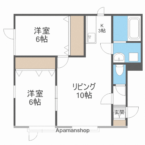 ノルドルーチェ(2LDK/1階)の間取り写真