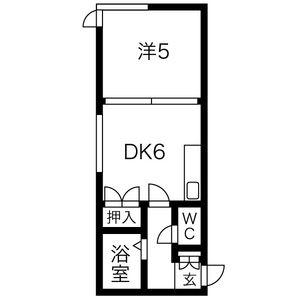 ローヤルハイツ本郷通6(1LDK/3階)の間取り写真