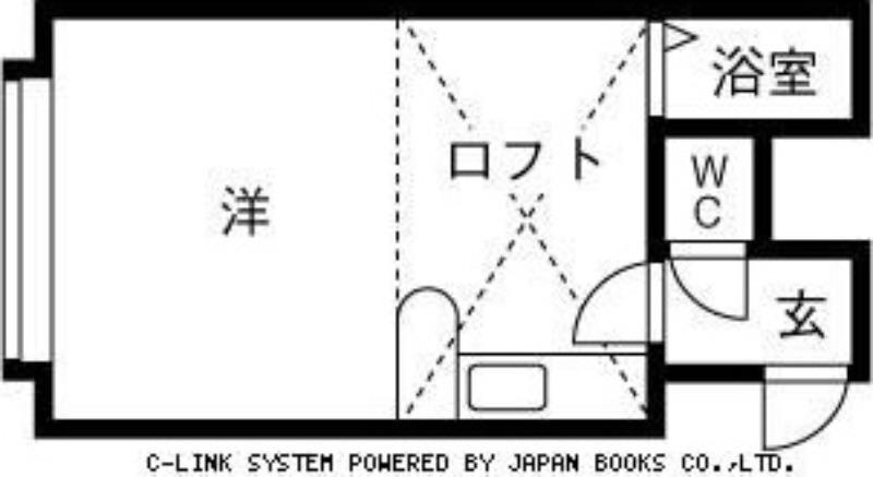 グリューンベーク(ワンルーム/2階)の間取り写真