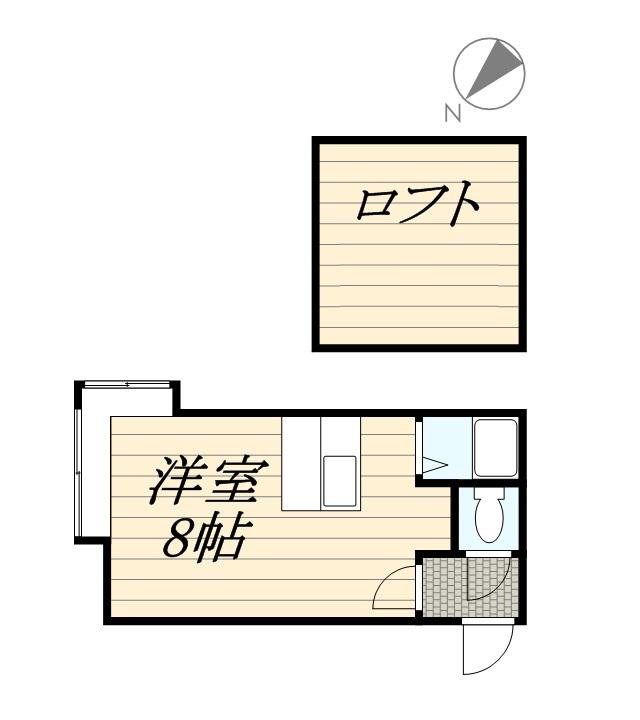 クラーク羊ヶ丘壱番館(ワンルーム/1階)の間取り写真