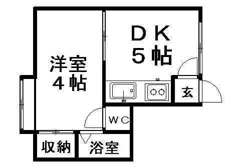 メイプルハウス白石(1DK/3階)の間取り写真