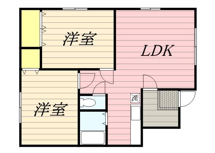 プレジール2(2LDK/2階)の間取り写真