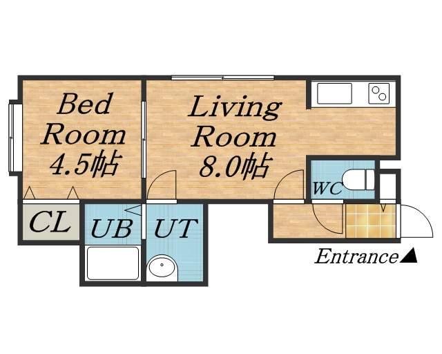 アドバンス南郷14(1DK/2階)の間取り写真
