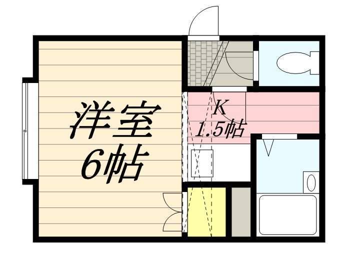 グレースひばりが丘(1K/2階)の間取り写真