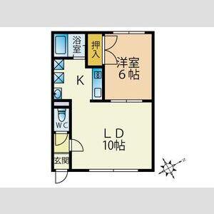 さくらハイツⅡ(1LDK/2階)の間取り写真