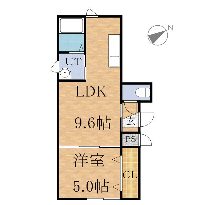 MULBERRYFIELD O.6マルベリーフィールドオーロク(1LDK/4階)の間取り写真