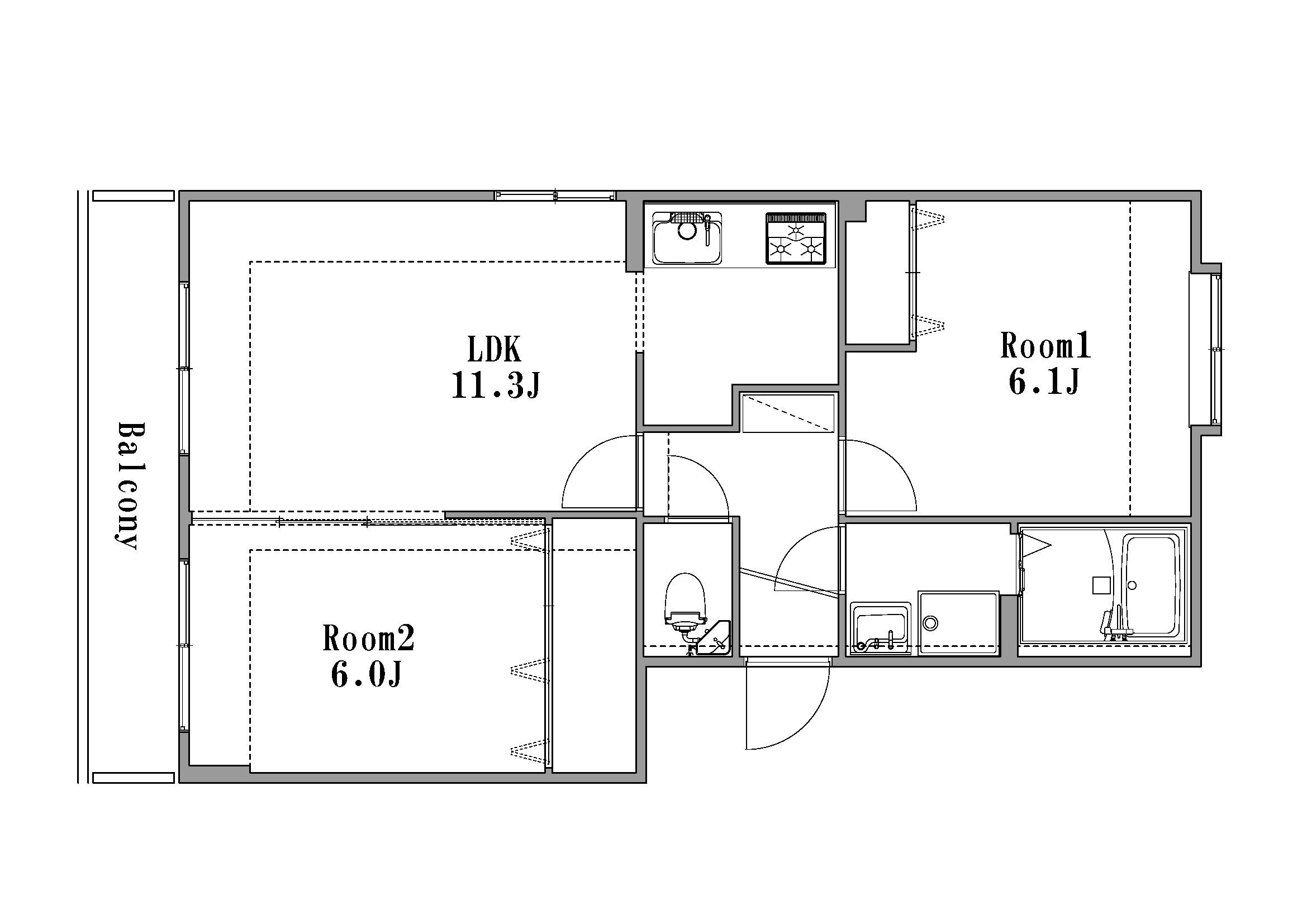 メゾンドインペリアルI(2LDK/3階)の間取り写真