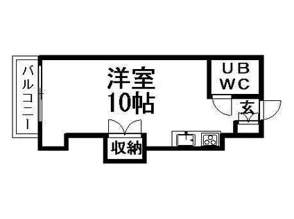 ヴァンド-ム菊水(ワンルーム/3階)の間取り写真