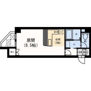 藤井ビル中の島2(1K/3階)の間取り写真