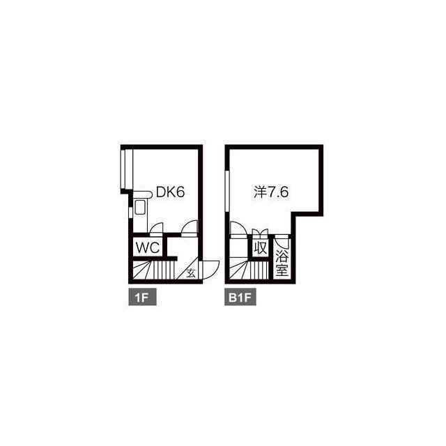 クリフトンテラスA棟(1DK/2階)の間取り写真