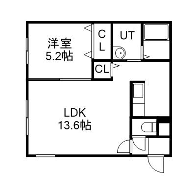 プラン・ドゥ・ボヌール(1LDK/1階)の間取り写真