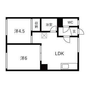 元町グリーンハイツ(2LDK/2階)の間取り写真