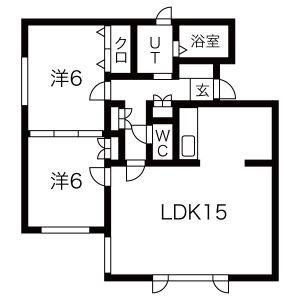 エストール1(2LDK/3階)の間取り写真