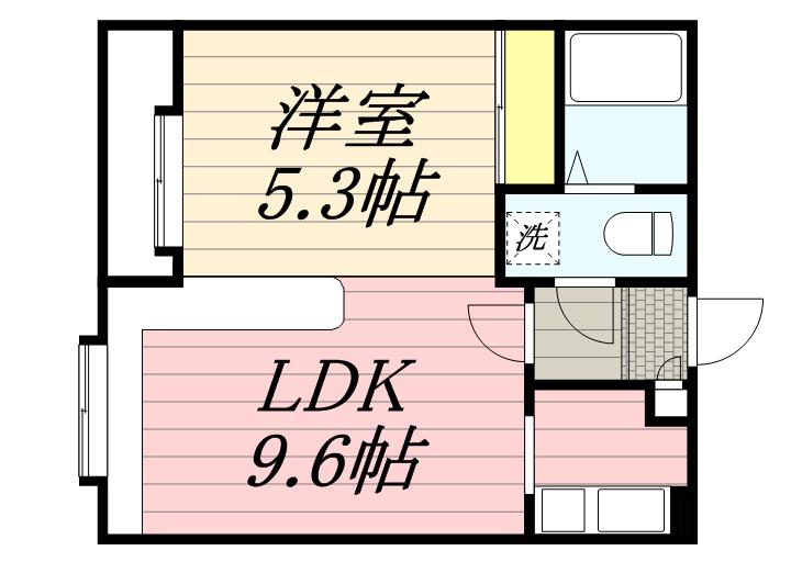 ハウスオブリザ平岸壱番館(1LDK/3階)の間取り写真