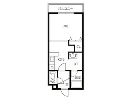 パークコート恵み野(1K/2階)の間取り写真