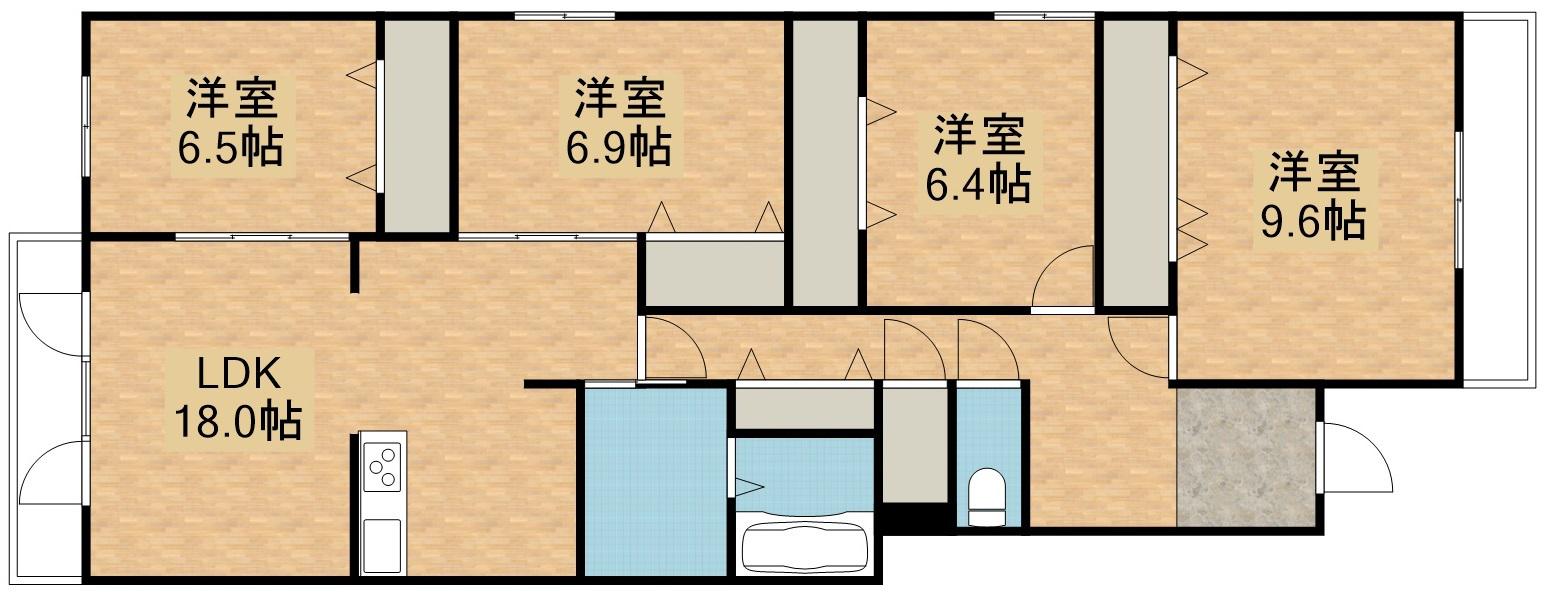 メゾンMT北野(4LDK/1階)の間取り写真