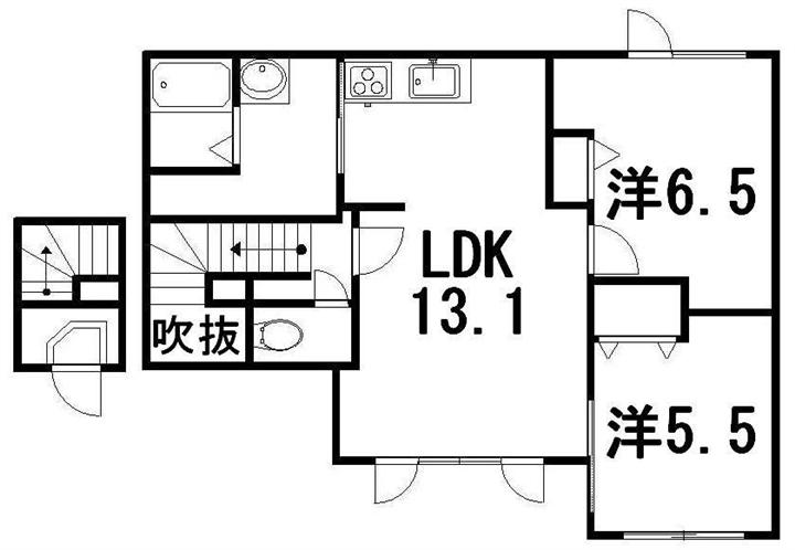 シティハイムゆめみ野T2(2LDK/2階)の間取り写真