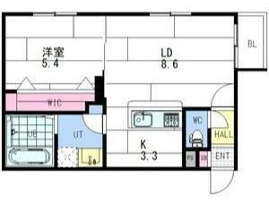 ANGEーSENTIER(1LDK/5階)の間取り写真