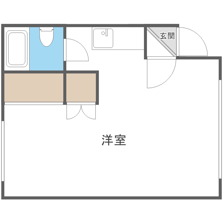 川畑ビルAB(ワンルーム/2階)の間取り写真