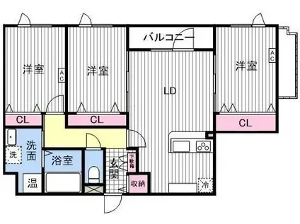 鍋島ハイツ1(3LDK/5階)の間取り写真
