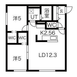AULEA(2LDK/3階)の間取り写真