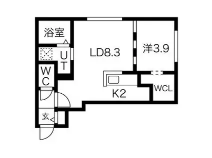 LECLAIREUR(1LDK/4階)の間取り写真