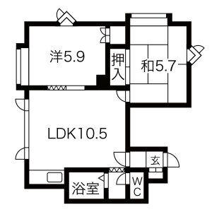 シティ・ブリーズ北郷(2LDK/2階)の間取り写真