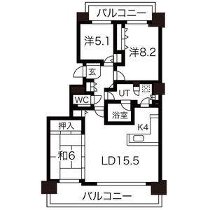 クリーンリバーフィネス北広島アネックス(3LDK/2階)の間取り写真