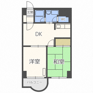 コート大谷地(2DK/7階)の間取り写真