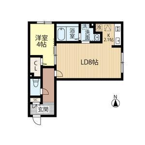 LA CONFORTO厚別(1LDK/3階)の間取り写真