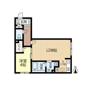 LA CONFORTO厚別(1LDK/2階)の間取り写真