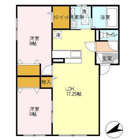 マルシェⅢⅤ ⅢⅤ(2LDK/2階)の間取り写真