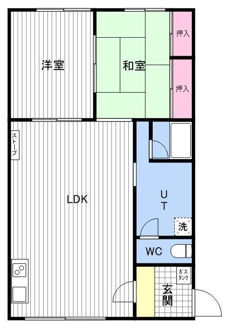 シャルム高瀬(2LDK/1階)の間取り写真