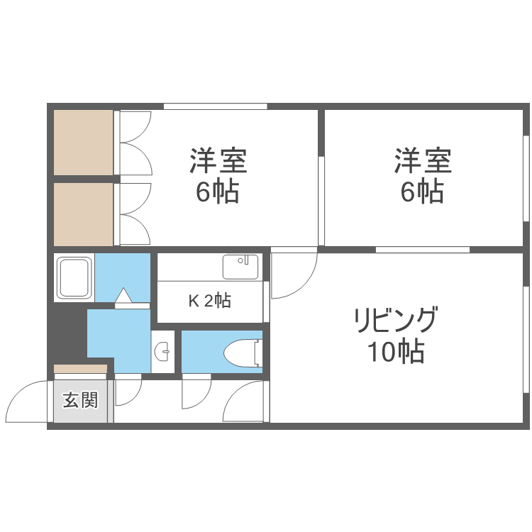 ファミール8(2LDK/3階)の間取り写真