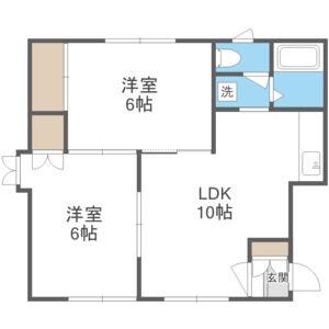 コーポステータス(2LDK/1階)の間取り写真