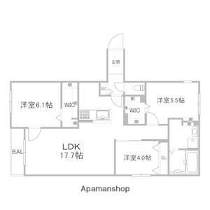 ブランシャール菊水HD(3LDK/3階)の間取り写真