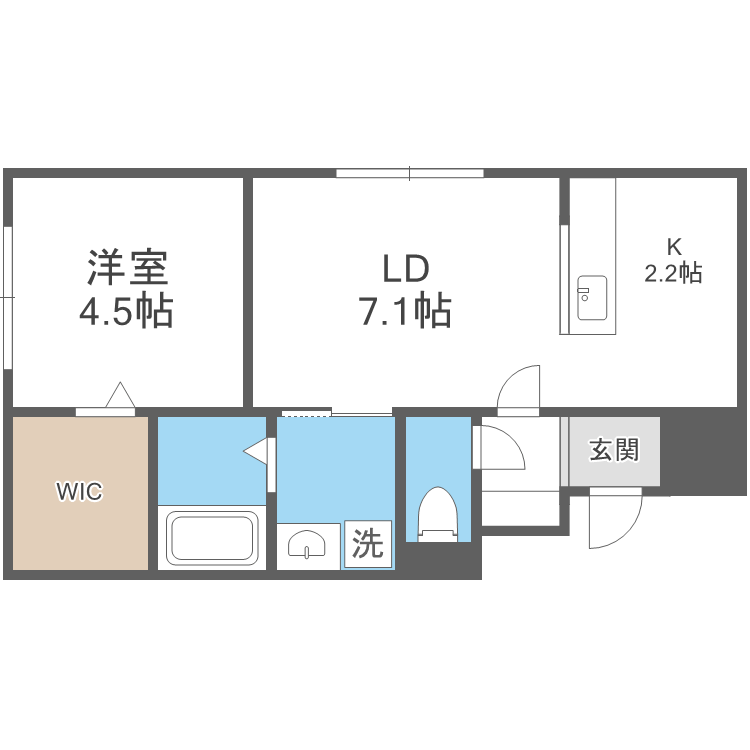 LOTUS FLEUR1(1LDK/2階)の間取り写真