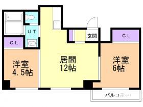アクアトピア南郷通Ⅰ(2LDK/5階)の間取り写真