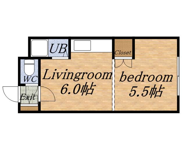 サニープレイス南郷(1LDK/2階)の間取り写真