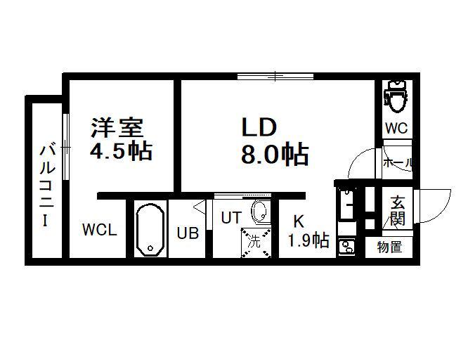 HALULET(1LDK/3階)の間取り写真