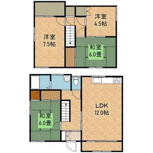 札幌市東西線 大谷地駅 バス乗車時間：18分 真栄バス停で下車 徒歩6分 2階建 築50年(4LDK)の間取り写真