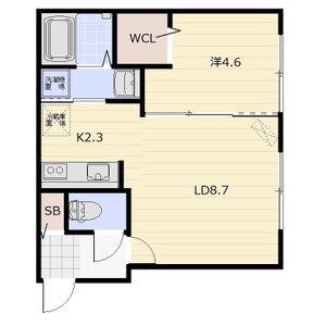 BELLE MAISON GRACE(1LDK/2階)の間取り写真